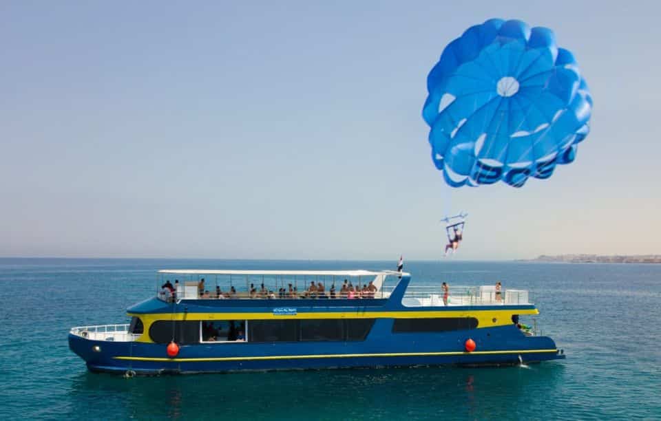 Parasailing on Catamaran in Red Sea
